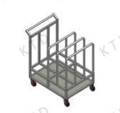 Trolleys, vertical pallet carts, customizable in size and material.