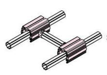 AL-44 28mm PE Wheel Aluminum Roller Track Parallel Connecting