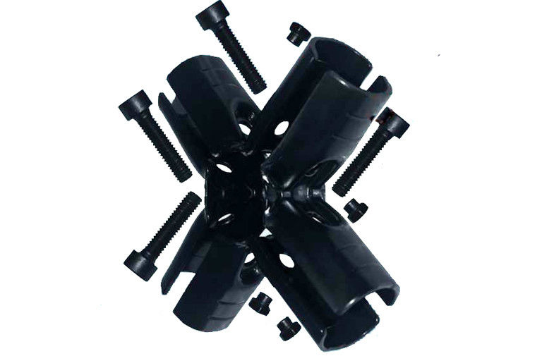 Steel Plated 5 Way Coated Metal Pipe Joint 2.3mm Thickness For Racking System
